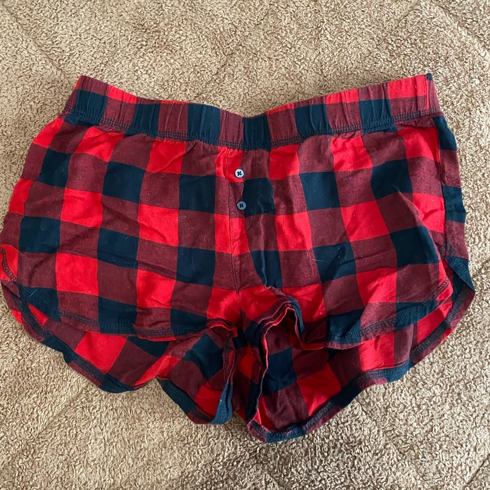 Red and Black Plaid Shorts